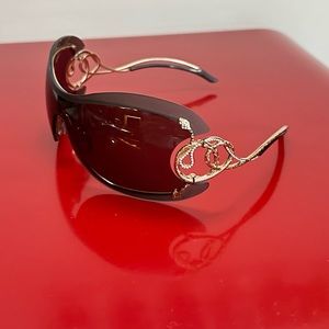 Vintage Cavalli Sunglasses, brown lenses and Swarovski snakes  on the side